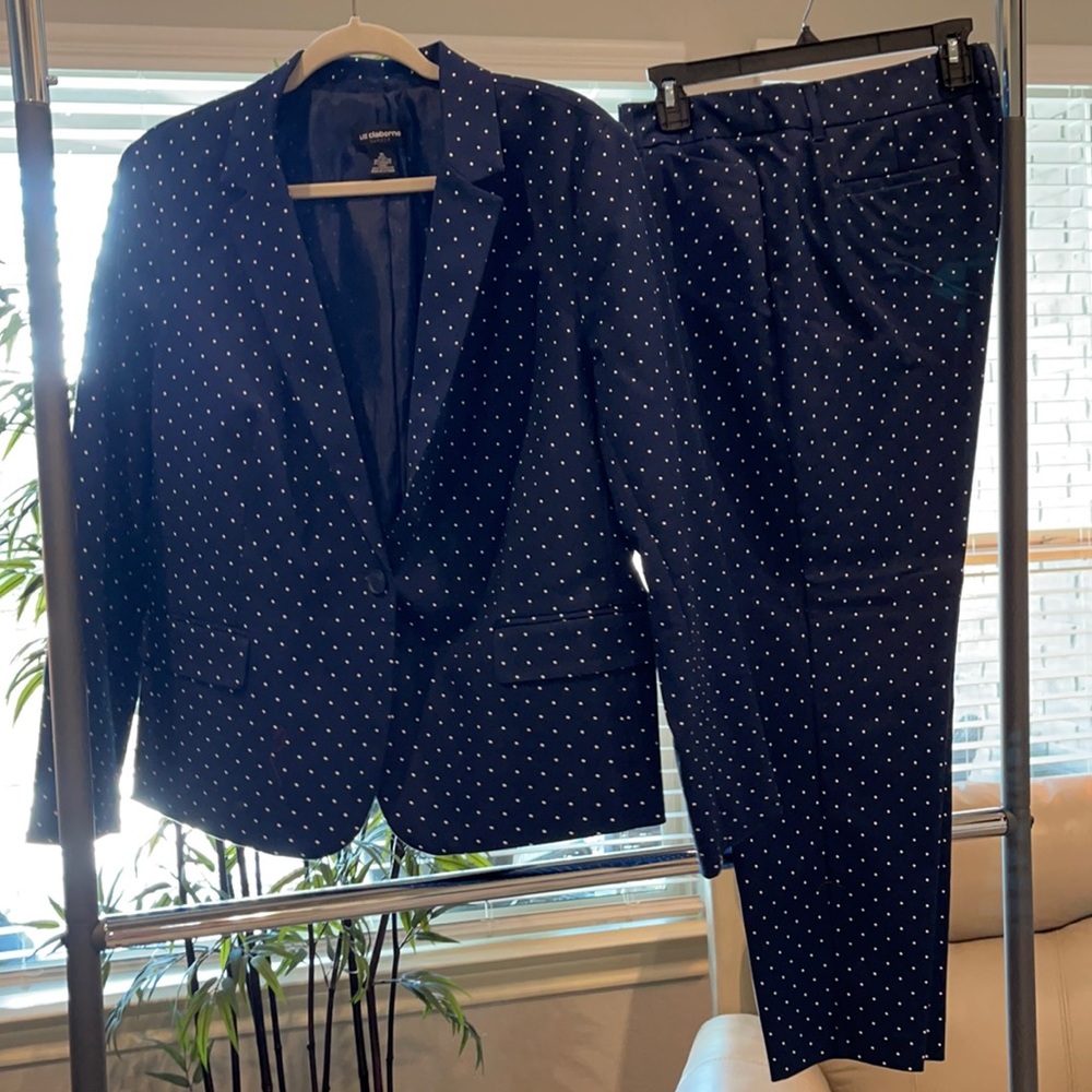 Liz Claiborne polkadot pantsuit